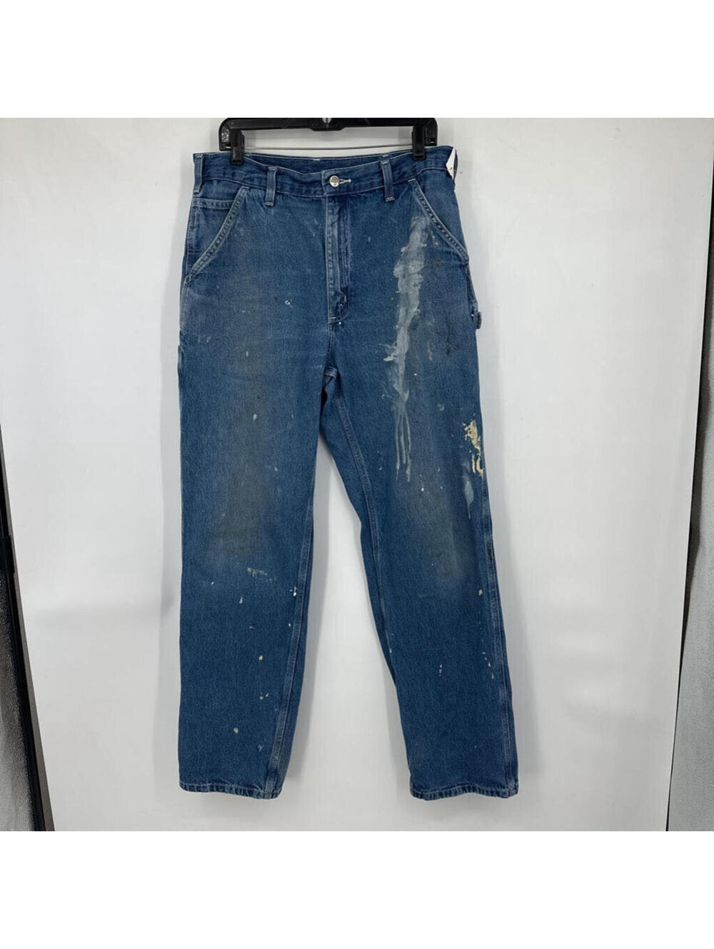 Men's Carhartt Distressed Dungaree Fit Blue Jeans 34x34